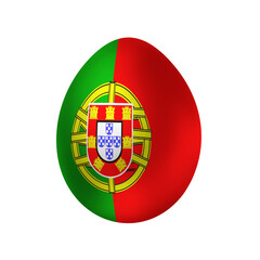 New life symbol. Clip art in colors of national flag. Egg on white background. Portugal