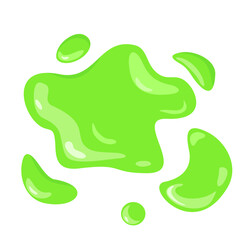 Realistic green slime. Slime splatter isolated on white background, vector art and illustration. Graphic concept for your design
