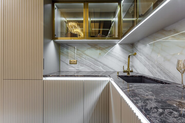 Luxury Kitchen Design, italian marble and granite countertop