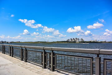 The embankment of the city of Kazan on the Kazanka river. Capitals of the Republic of Tatarstan.