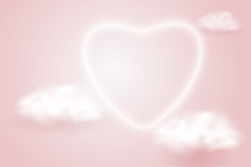 pink background with clouds and heart shaped aura