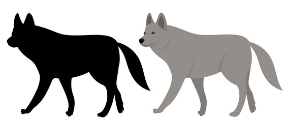 wolf flat design, isolated on white background, vector