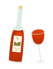 Bottle and glass of red wine