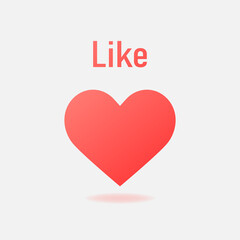 Heart like vector icon in trendy gradient style isolated on gray background. Social media icon. Vector EPS 10
