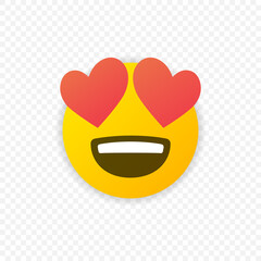 Smile in Love Emoticon icon. Emoji in Love symbol isolated. Vector EPS 10