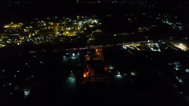 Great Night Flight Aerial view of Kala Shah Kako Punjab Pakistan