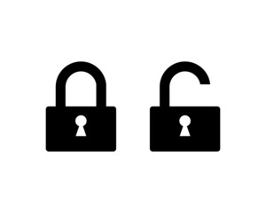 Lock and Unlock vector icon isolated on white background. Vector EPS 10