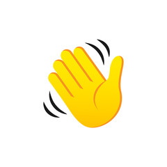Waving Hand vector icon. Waving hand gesture symbol isolated on white background. Vector EPS 10