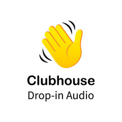 Hand icon for invite in Clubhouse social network. Clubhouse invite symbol isolated on white background. Vector EPS 10