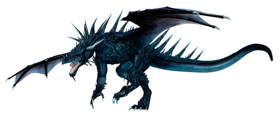 Fototapeta premium 3D Rendering Fairy Tale Dragon on White