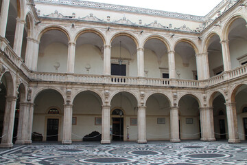 baroque (?) palace (università), actual university, in catania in sicily (italy)