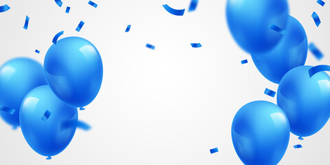 Celebration background with blue balloons for party vector illustration.