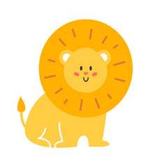 Cute Lion Childish Design. Vector illustration