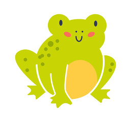 Cute Frog Animal Childish Design. Vector illustration