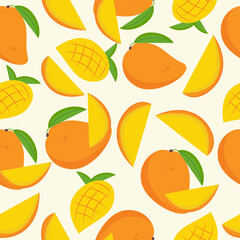 Obraz premium seamless mango patterns. Fruit