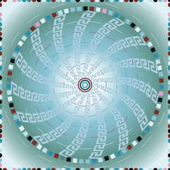 Seamless, Vector Image of a Mandala in Pale Blue Tones. Can Be Used in Design and Textiles