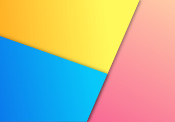 Logo Unique and creative 1Blue and Yellow and Pink Pastel Paper Color for Background Vector