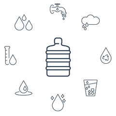 water icons set . water pack symbol vector elements for infographic web