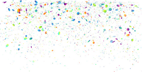 Falling Colorful Confetti On White Background