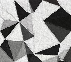 Black and white Geometric pattern with a rough texture background. Background texture wall and have copy space for text. Picture for creative wallpaper or design art work.