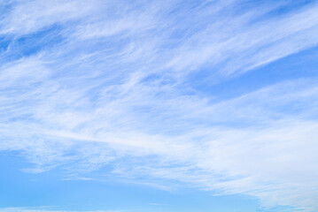 Blue sky and white clouds. Beauty of nature
