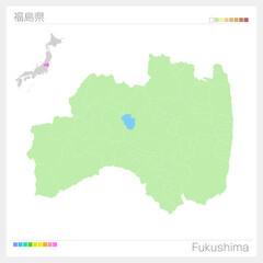 福島県の地図・Fukushima Map