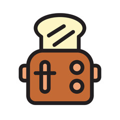 Toaster , Bakery filled outline icon.