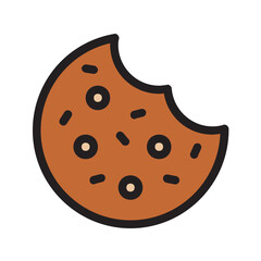 Cookie , Bakery filled outline icon.