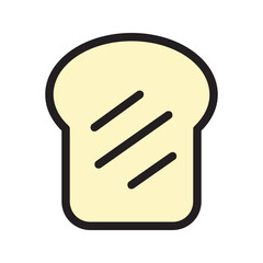 Toast , Bakery filled outline icon.