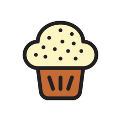 Cupcake , Bakery filled outline icon.