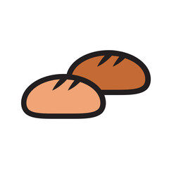 Obraz premium Bun , Bakery filled outline icon.