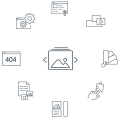 Web Development icons set . Web Development pack symbol vector elements for infographic web
