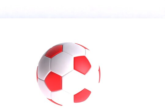 soccer white an yellow ball on white background 3d rendering