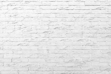 White brick wall background, brick room, interior texture, wall background.
