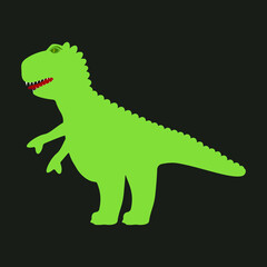 Tyrannosaur vector isolated icon. T-Rex dinosaur illustration.