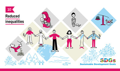 Fototapeta premium SDGsのイメージイラスト GOAL10