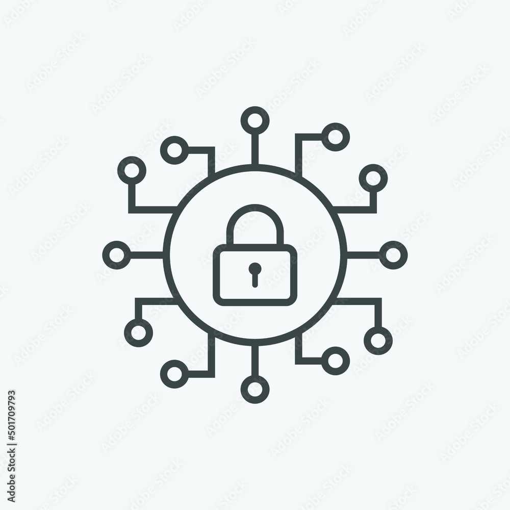 Aufkleber cyber security icon vector. security symbol. artificial intelligence keyhole icon vector. vector ill