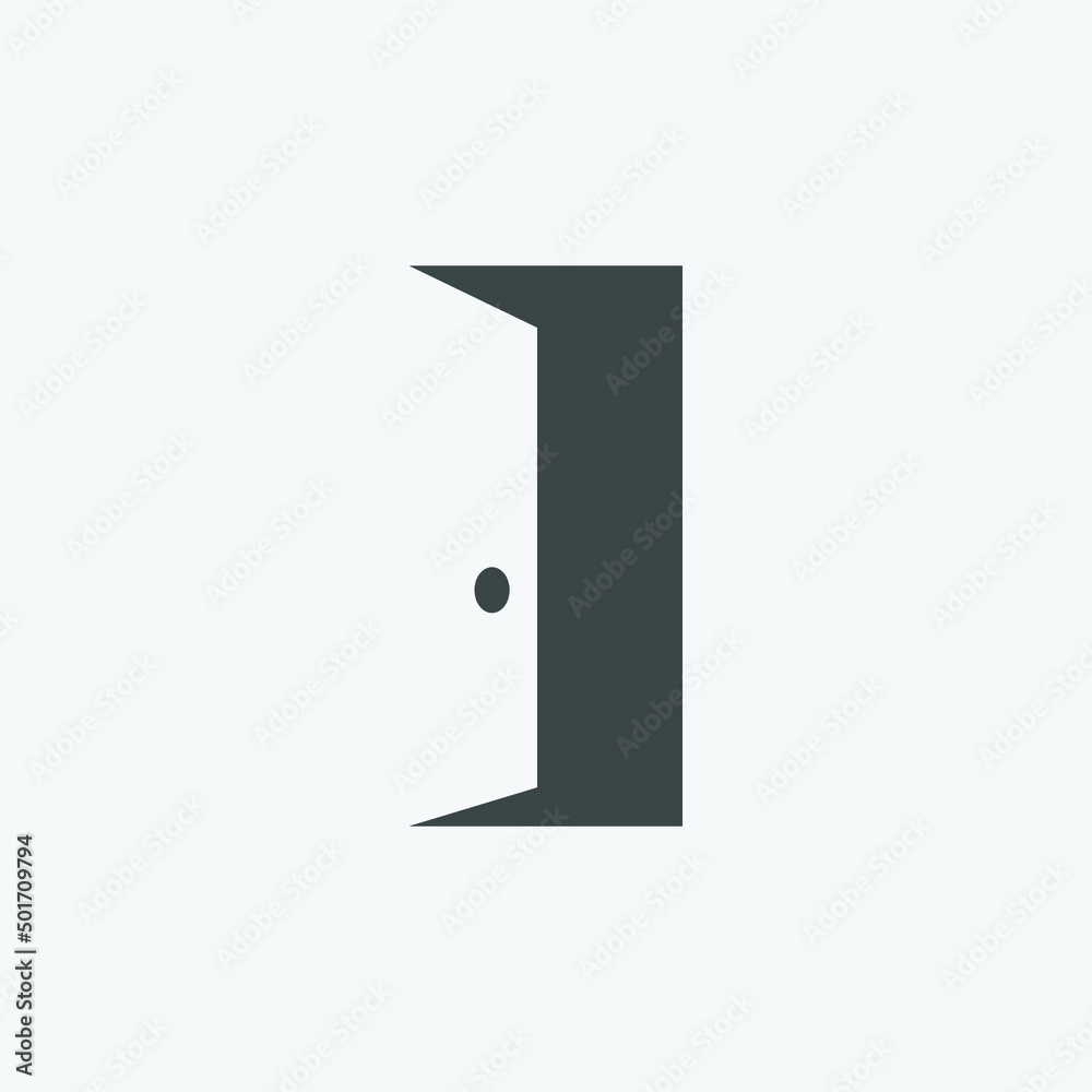 Poster open door icon vector. enter or exit symbol. vector illustration style is flat iconic symbol. design