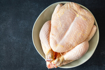 raw chicken meat whole poultry broiler fresh healthy meal food snack diet on the table copy space food background 