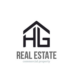 Letter HG real estate logo design