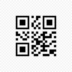 QR code black vector icon. Qr code payment scanning symbol isolated. Vector EPS 10