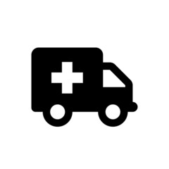 Ambulance car vector icon. Emergency car symbol isolated on white background. Vector EPS 10