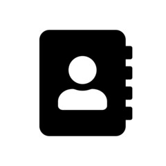 Address book or contacts book vector icon. Contact data symbol isolated on white background. Vector EPS 10