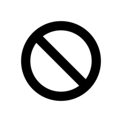 Ban black vector icon. Prohibited sign isolated on white background. Vector EPS 10