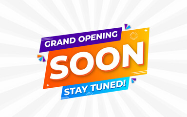 Grand opening coming soon sale poster sale banner design template with 3d editable text effect