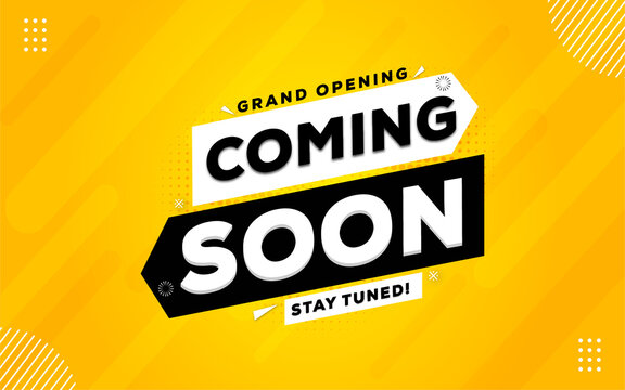 Grand opening coming soon sale poster sale banner design template with 3d editable text effect
