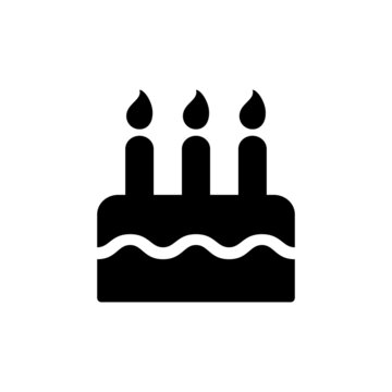 Birthday cake vector icon. Birthday cake with candles isolated. Vector illustration EPS 10