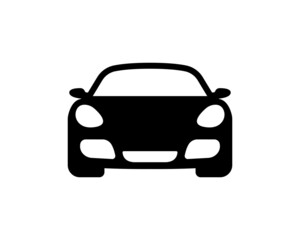 Car front view vector icon. Sport car black symbol isolated. Vector illustration EPS 10