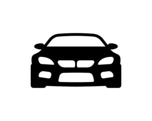 Car icon in black. Sport car symbol isolated on white background. Vector illustration EPS 10