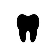 Tooth vector icon. Tooth as a symbol of dentist, dentistry or dental office isolated. Vector illustration EPS 10